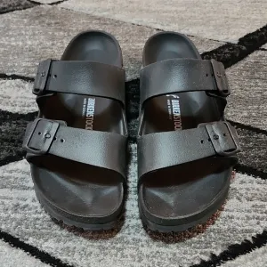 BIRKENSTOCK ARIZONA BLACK EVA WATERPROOF SLIDES SANDALS
