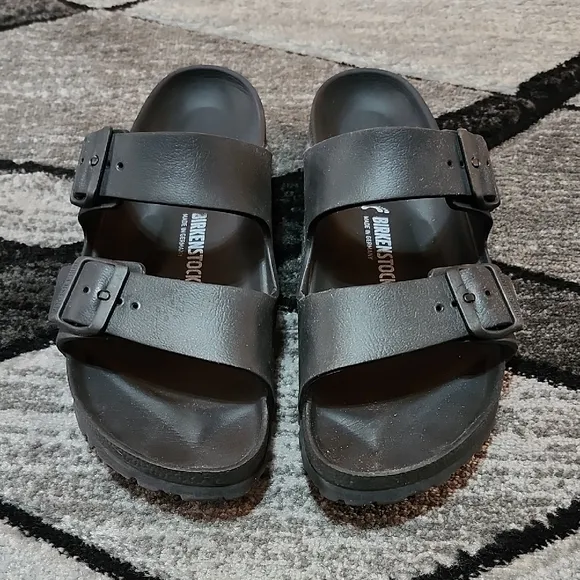 BIRKENSTOCK ARIZONA BLACK EVA WATERPROOF SLIDES SANDALS