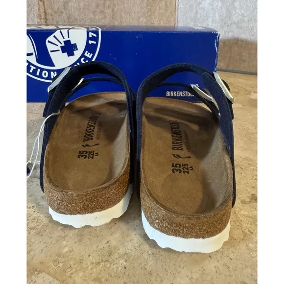 Birkenstock Arizona BS Sandals Graceful Sea/Metallic Blue EU 35 US 4 Narrow NIB