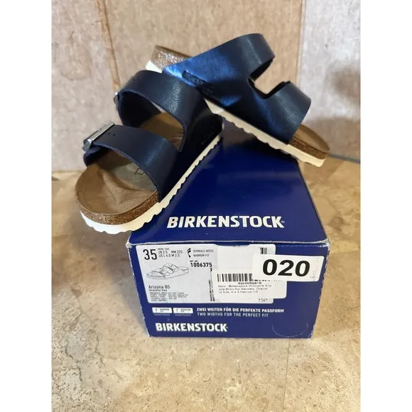 Birkenstock Arizona BS Sandals Graceful Sea/Metallic Blue EU 35 US 4 Narrow NIB