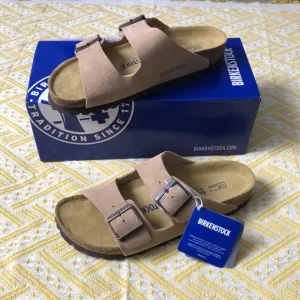 Birkenstock Arizona Cream Sandals Classic Contoured Footbed Narrow