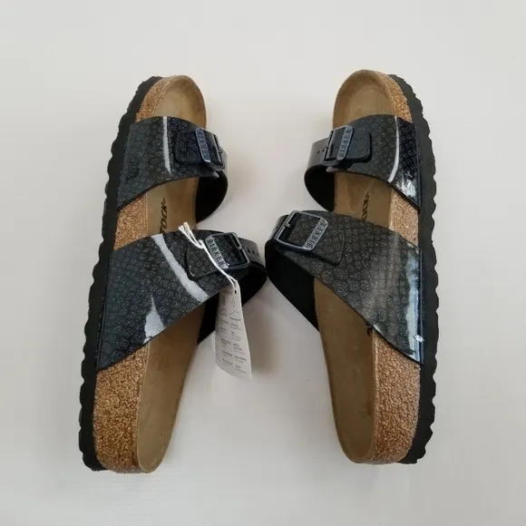 Birkenstock Arizona High Shine Glitter Buckle Sandals NWOB Size 8