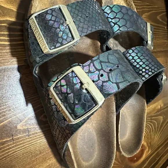 Birkenstock Arizona Iridescent Sandals size 38 Ladies Size 7