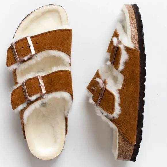 Birkenstock Arizona Shearling Mink size 38 women's