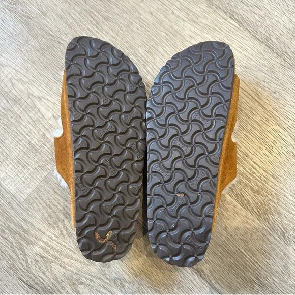 Birkenstock Arizona shearling suede leather sandals size 38