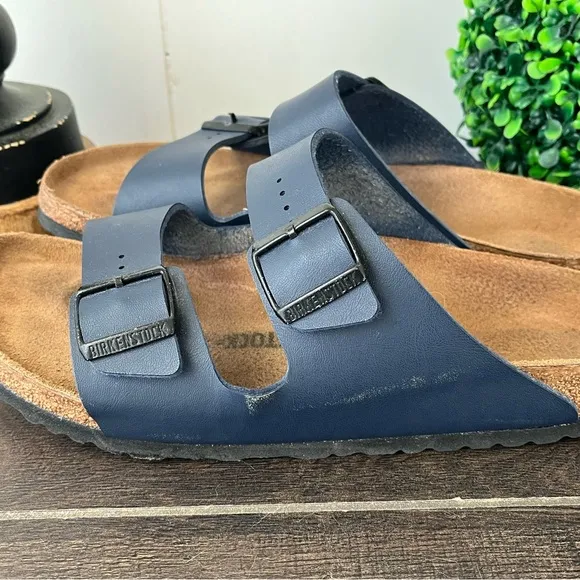Birkenstock Arizona Soft Footbed Birko-Flor Blue Sandals Size 43 Size 12-12.5