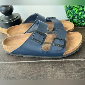 Birkenstock Arizona Soft Footbed Birko-Flor Blue Sandals Size 43 Size 12-12.5