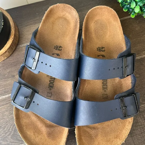 Birkenstock Arizona Soft Footbed Birko-Flor Blue Sandals Size 43 Size 12-12.5