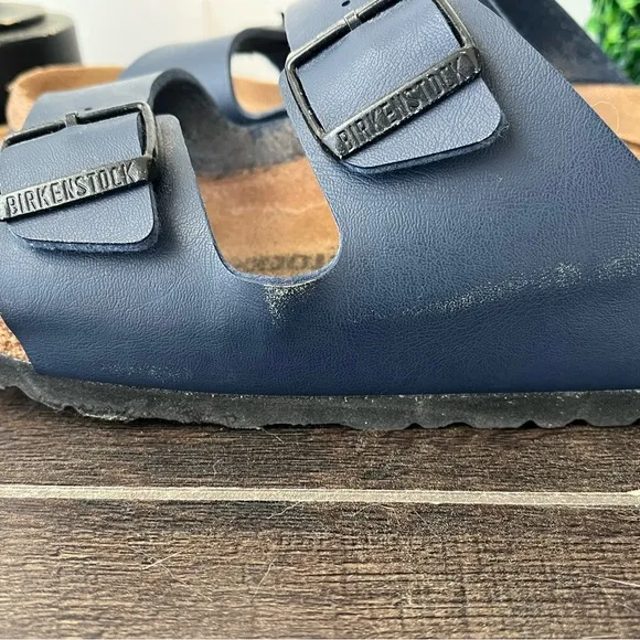 Birkenstock Arizona Soft Footbed Birko-Flor Blue Sandals Size 43 Size 12-12.5