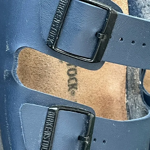 Birkenstock Arizona Soft Footbed Birko-Flor Blue Sandals Size 43 Size 12-12.5