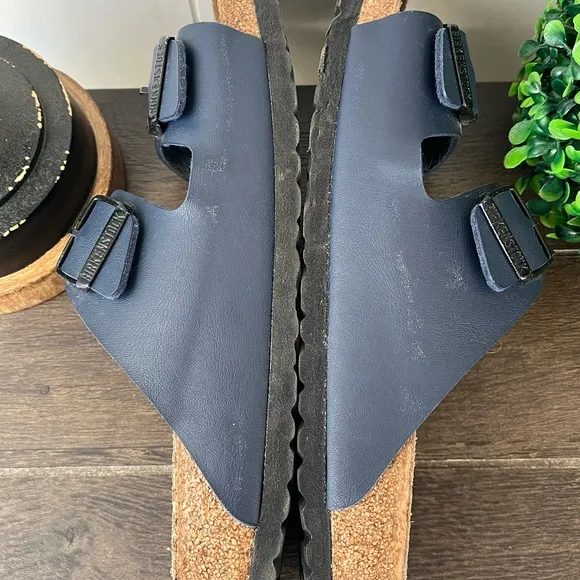 Birkenstock Arizona Soft Footbed Birko-Flor Blue Sandals Size 43 Size 12-12.5