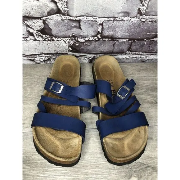 Birkenstock Betula Blue Leather Strappy Cork 260 Sandals Women’s Sz 40EU/9M US