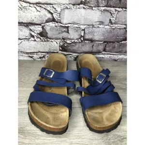Birkenstock Betula Blue Leather Strappy Cork 260 Sandals Women’s Sz 40EU/9M US