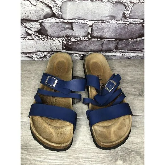 Birkenstock Betula Blue Leather Strappy Cork 260 Sandals Women’s Sz 40EU/9M US