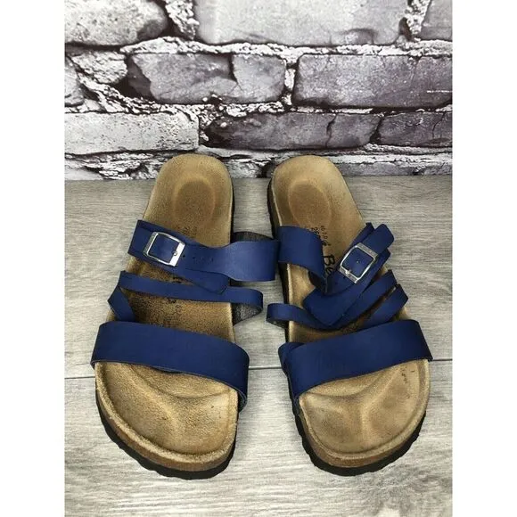 Birkenstock Betula Blue Leather Strappy Cork 260 Sandals Women’s Sz 40EU/9M US