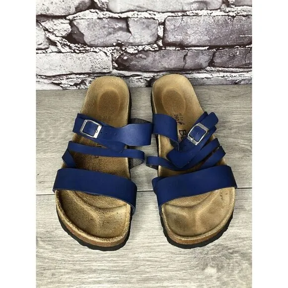 Birkenstock Betula Blue Leather Strappy Cork 260 Sandals Women’s Sz 40EU/9M US