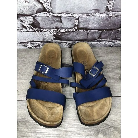 Birkenstock Betula Blue Leather Strappy Cork 260 Sandals Women’s Sz 40EU/9M US