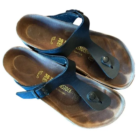 BIRKENSTOCK Black Gizeh Birko-Flor -Women's Sandals EU 38 US 7 7.5