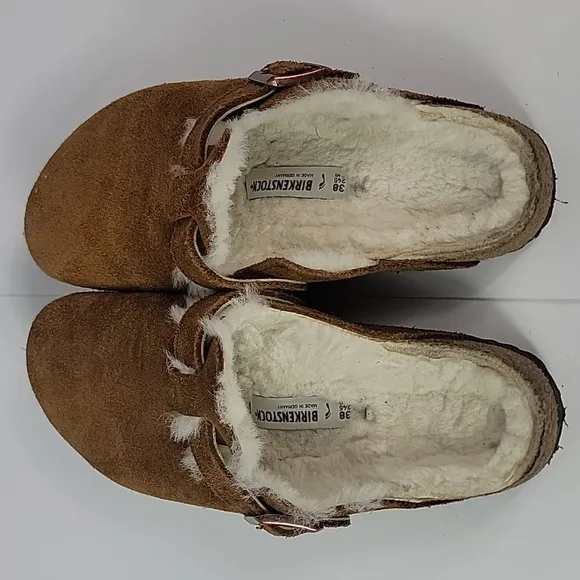 Birkenstock Boston Shearling Suede Leather Women's Sandals