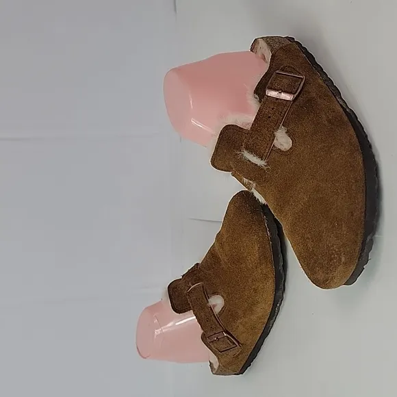 Birkenstock Boston Shearling Suede Leather Women's Sandals
