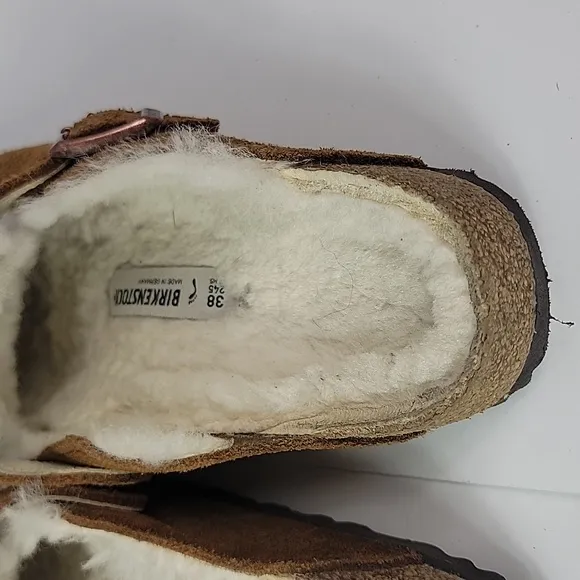 Birkenstock Boston Shearling Suede Leather Women's Sandals