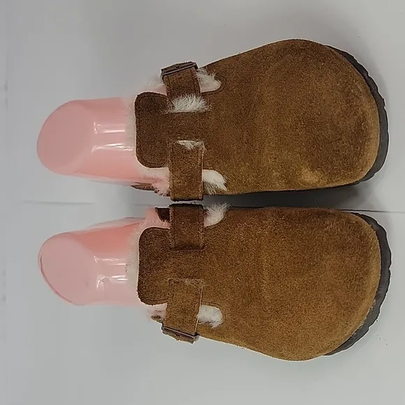 Birkenstock Boston Shearling Suede Leather Women's Sandals