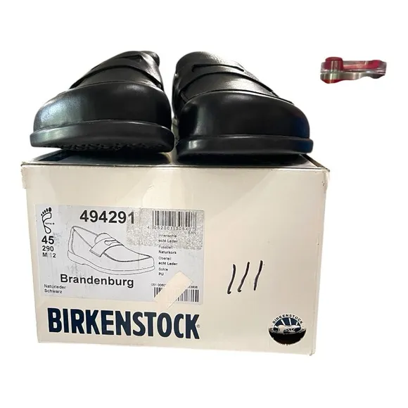 Birkenstock Brandenburg Black Leather Loafers Men’s 12 (EU 45)