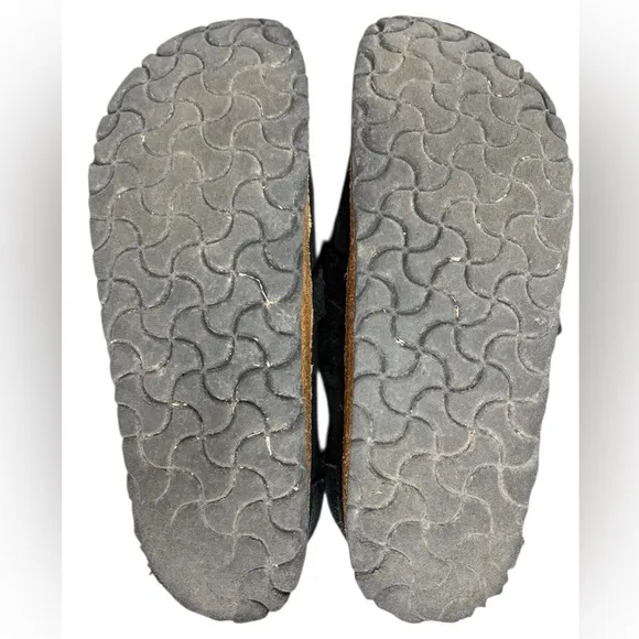 Birkenstock Buckley Black Suede Loafers with Silver Buckle, Size 41 (9.5 US)