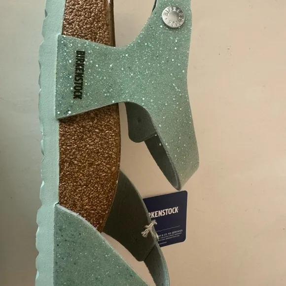 Birkenstock cosmic sparkie mineral sandal. Rare. Green.  Size: 8, 39