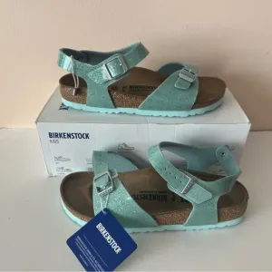 Birkenstock cosmic sparkie mineral sandal. Rare. Green.  Size: 8, 39