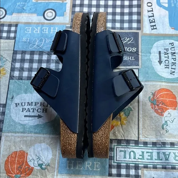 Birkenstock Dark Blue Arizona Sandals with Buckles Size 40