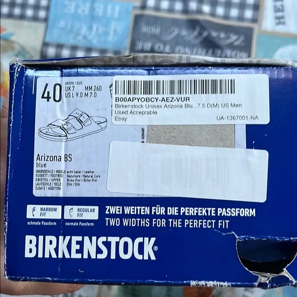 Birkenstock Dark Blue Arizona Sandals with Buckles Size 40