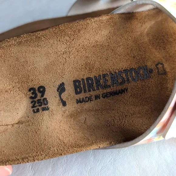 Birkenstock Floral Double Strap Slip On Sandals Women's Size 39