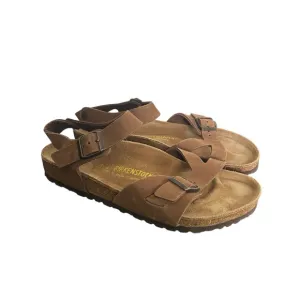 Birkenstock Germany Bali Brown Leather Sandals Ankle Strap Size L10 M8 EU 41 New