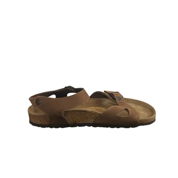 Birkenstock Germany Bali Brown Leather Sandals Ankle Strap Size L10 M8 EU 41 New