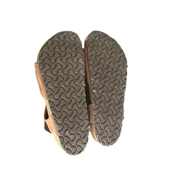 Birkenstock Germany Bali Brown Leather Sandals Ankle Strap Size L10 M8 EU 41 New