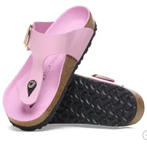 Birkenstock Gizeh Big Buckle Sandals LeatherPatent High Shine Fondant Pink