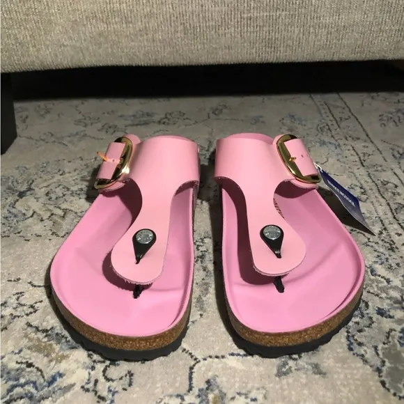 Birkenstock Gizeh Big Buckle Sandals LeatherPatent High Shine Fondant Pink