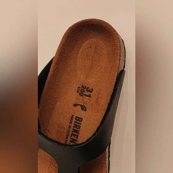 Birkenstock Gizeh Kids Birko-Flor Sandals Black Size 31 13-13.5