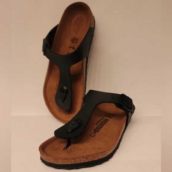 Birkenstock Gizeh Kids Birko-Flor Sandals Black Size 31 13-13.5