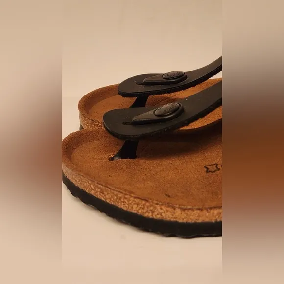 Birkenstock Gizeh Kids Birko-Flor Sandals Black Size 31 13-13.5