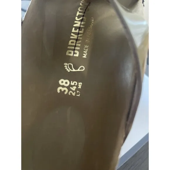 Birkenstock Gizeh Sandals Big Buckle Patent Leather High Shine Green US 7 EU 38