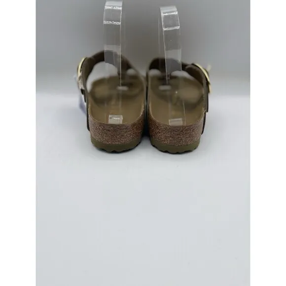 Birkenstock Gizeh Sandals Big Buckle Patent Leather High Shine Green US 7 EU 38