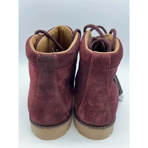Birkenstock Jackson Women's Nubuck Leather Boots Burgundy Size 11/EU42
