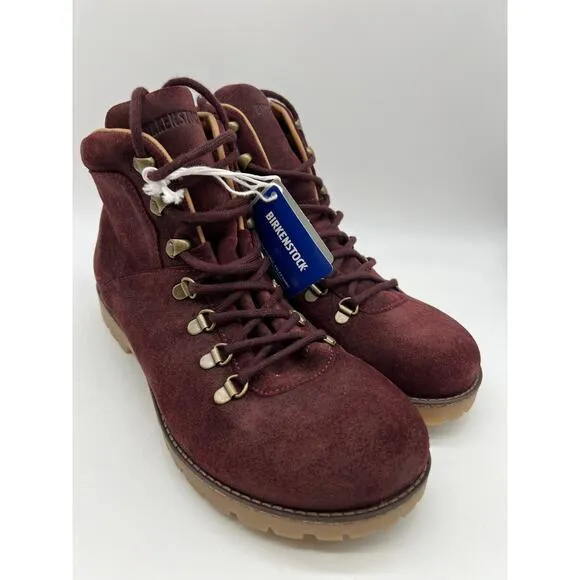 Birkenstock Jackson Women's Nubuck Leather Boots Burgundy Size 11/EU42