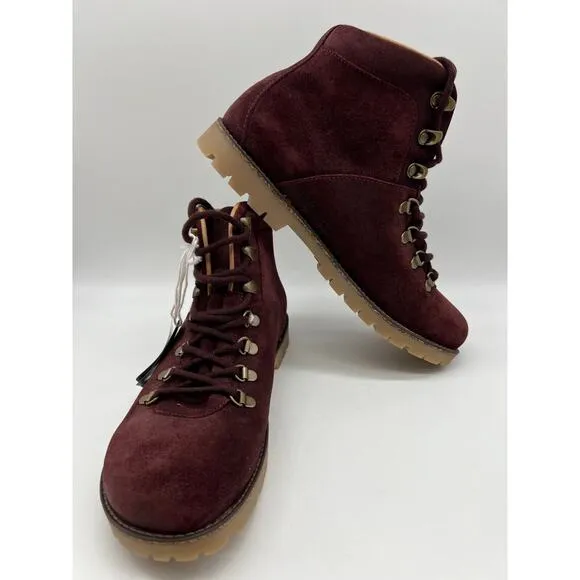 Birkenstock Jackson Women's Nubuck Leather Boots Burgundy Size 11/EU42