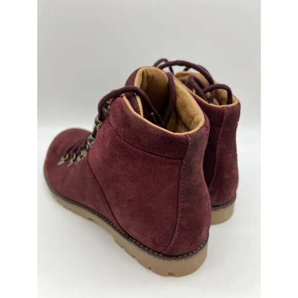 Birkenstock Jackson Women's Nubuck Leather Boots Burgundy Size 11/EU42