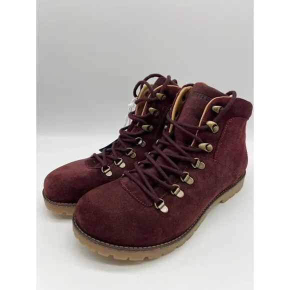 Birkenstock Jackson Women's Nubuck Leather Boots Burgundy Size 11/EU42