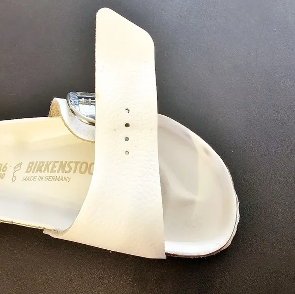 Birkenstock Madrid White Sandals with Big Buckle