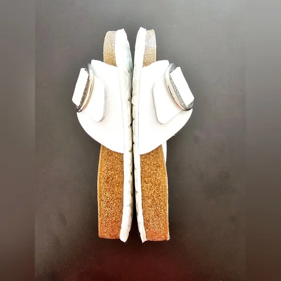 Birkenstock Madrid White Sandals with Big Buckle